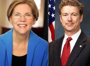 Senators Elizabeth Warren and Rand Paul