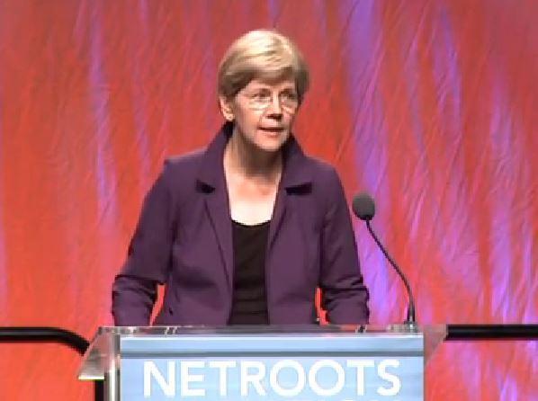 Elizabeth Warren giving a speech feature in the "Elizabeth Warren, Traitor to the Cause?" blog.