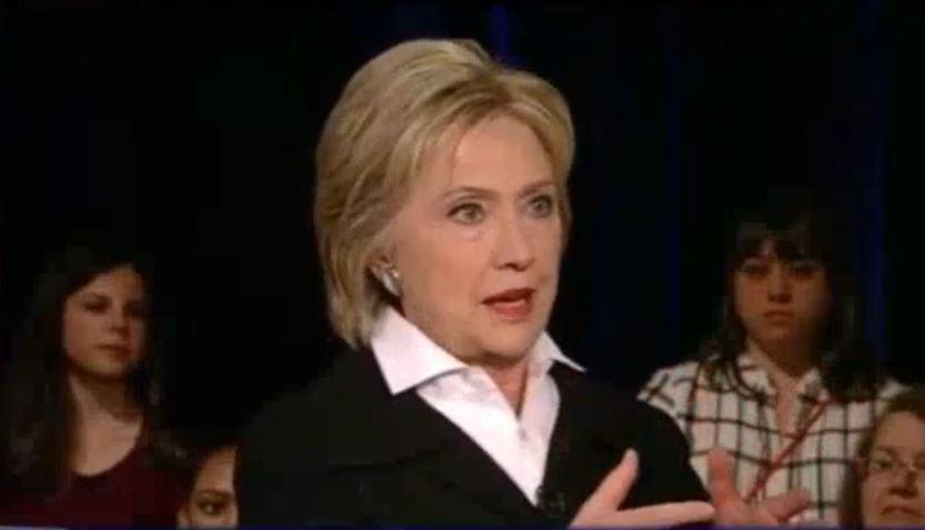 Hillary Clinton during an interview featur