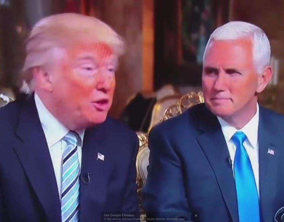 Interview still of Trump and Pence featured in the "Trump's Bluster Is So Incompetent, It's Terrifying" blog.