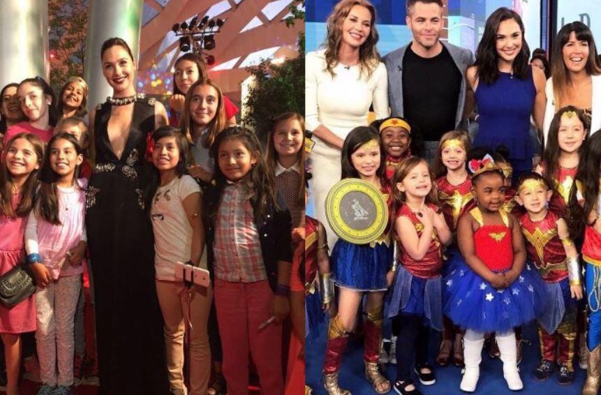 Photo grid of Gal Gadot with young girls featured in the "Why Wonder Woman Matters" blog.