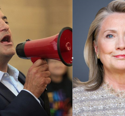 TYT's Cenk Uygur and Sec'y Hillary Clinton (photos labeled for reuse)