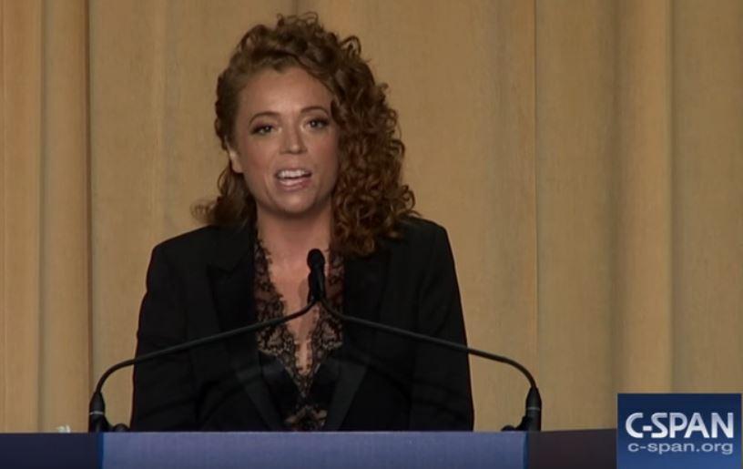 Still of Michelle Wolf on C-SPAN featured in the "The Truth about Michelle Wolf’s White House Correspondence Dinner Roast" blog.