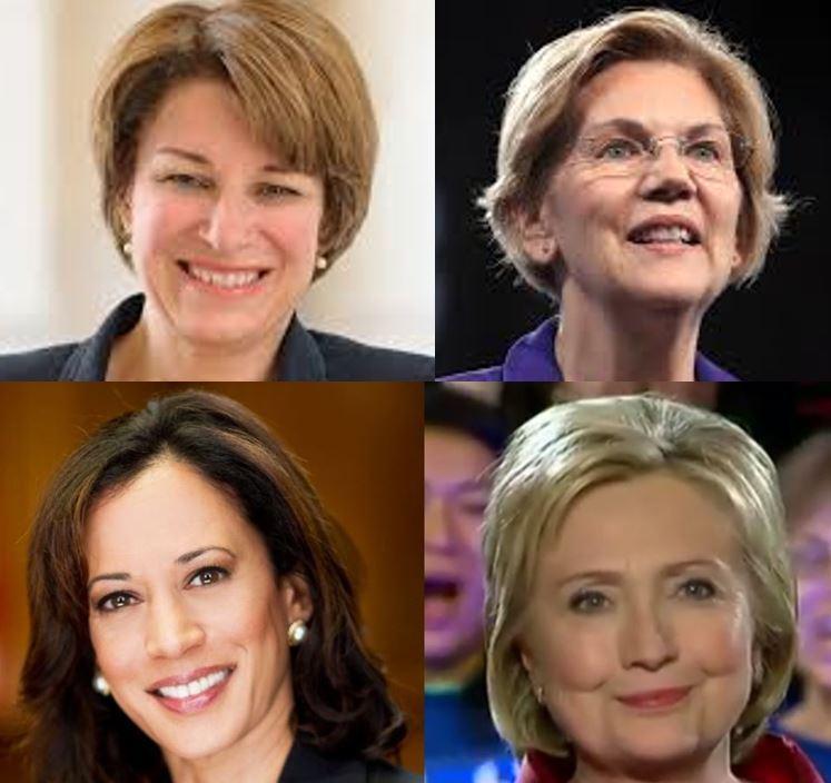 Photo grid of female politicians featured in "Why an Apology to Hillary Helps All Women" blog.